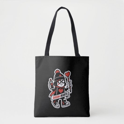 Queen of Hearts Street Mascot — Grind Crew-editie Tote Bag (Voorkant)