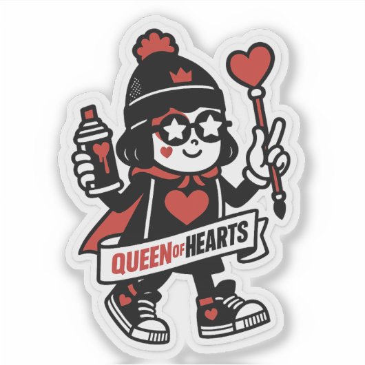 Queen of Hearts Street Mascot — Grind Crew Edition Sticker (Voorkant)
