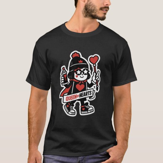 Queen of Hearts Street Mascot — Grind Crew Edition T-shirt (Voorkant)