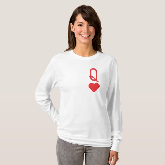 Queen of Hearts T-shirt met lange mouwen (Voorkant volledig)