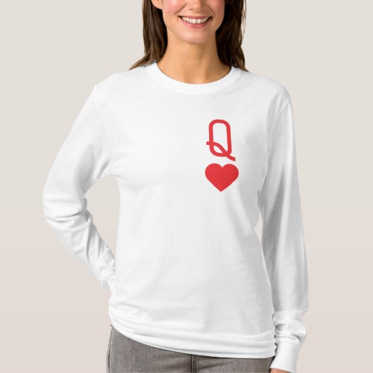 Queen of Hearts T-shirt met lange mouwen (Voorkant)