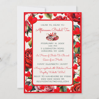 Queen of Hearts Tea Party voor aanstaande bruid Kaart