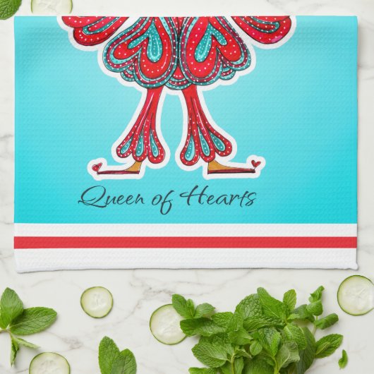 Queen of Hearts  Theedoek (Gevouwen)