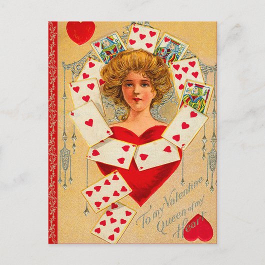 Queen of Hearts Valentijn Briefkaart (Voorkant)