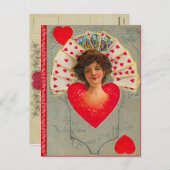 Queen of Hearts Valentijn Briefkaart (Voorkant / Achterkant)