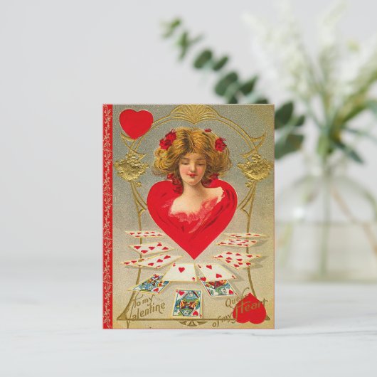 Queen of Hearts Valentijn Briefkaart (Staand voorkant)