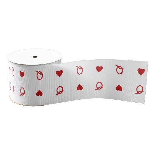 Queen of Hearts Valentijn’s Day Modern Kaart Grosgrain Lint (Spoel)