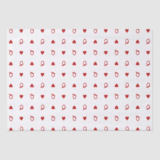 Queen of Hearts Valentijn’s Day Modern Kaart Tissuepapier (Voorkant)