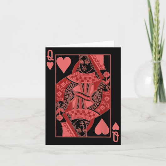 Queen Of Hearts Valentines Day Cool V-day Couple M Kaart (Voorkant)