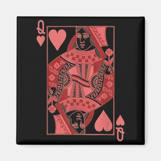 Queen Of Hearts Valentines Day Cool V-day Couple M Magneet (Voorkant)