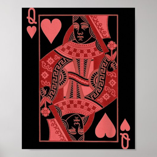 Queen Of Hearts Valentines Day Cool V-day Couple M Poster (Voorkant)