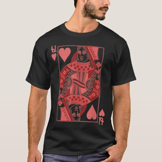 Queen Of Hearts Valentines Day Cool V-day Couple M T-shirt (Voorkant)