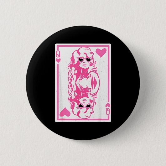 Queen Of Hearts Valentines Day  Ronde Button 5,7 Cm (Voorkant)