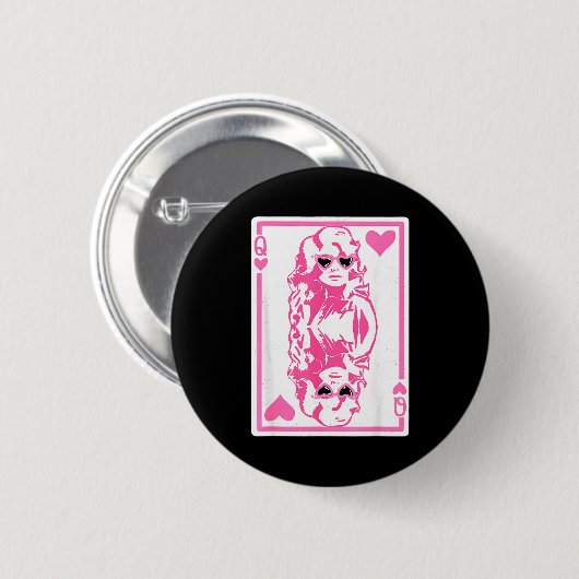 Queen Of Hearts Valentines Day  Ronde Button 5,7 Cm (Voorkant /achterkant)