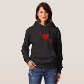 Queen Of Hearts Valentines Matching Couples Valent Hoodie (Voorkant volledig)