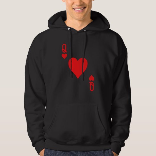 Queen Of Hearts Valentines Matching Couples Valent Hoodie (Voorkant)