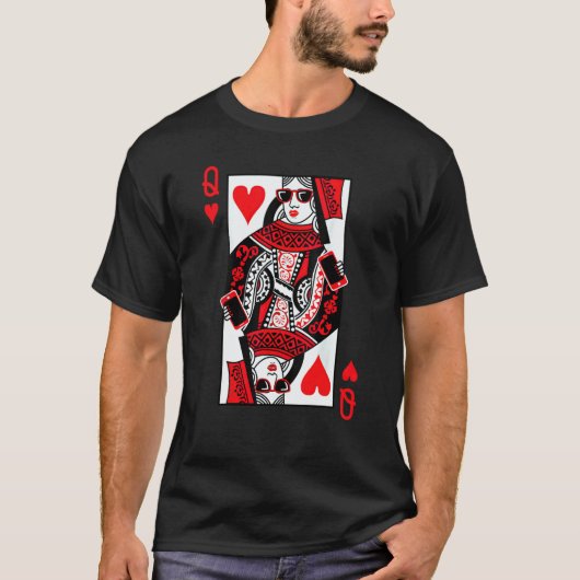 Queen Of Hearts Valentines Matching Couples Valent T-shirt (Voorkant)