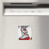 "Queen of Hearts" vierkante magneet (Insitu (Vaatwasser))