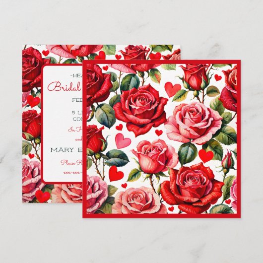 Queen of Hearts Vrijgezellenfeest Brunch Square Kaart (Voorkant / Achterkant)