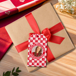 Queen of Hearts Vrijgezellenfeest Foto Dank u wel Cadeaulabel