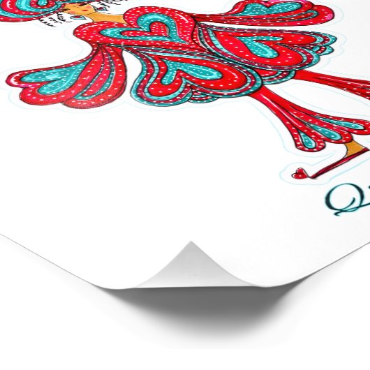 Queen of Hearts wall decor Foto Afdruk (Hoek)