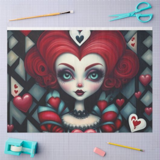 Queen of Hearts Wonderland Decoupage Tissue Papier (Craft)