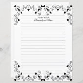 Queen of Hearts - Zwart bekleed papier blad (Voorkant / Achterkant)