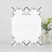 Queen of Hearts - Zwart bekleed papier blad (Staand voorkant)