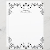 Queen of Hearts - Zwart Ongevoerd Papieren Blad (Voorkant / Achterkant)