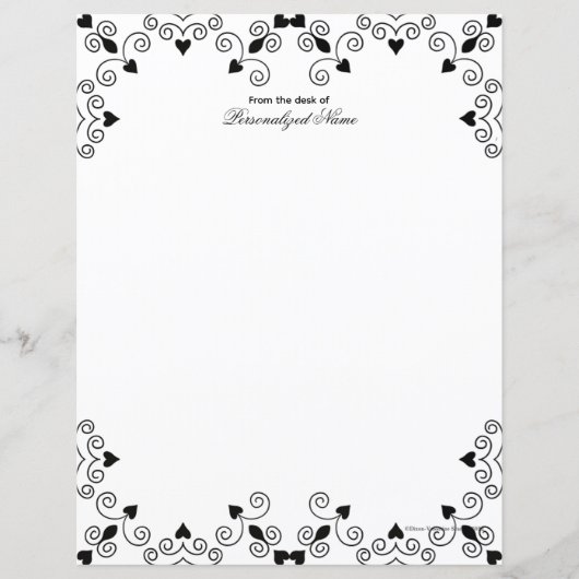 Queen of Hearts - Zwart Ongevoerd Papieren Blad (Voorkant)