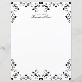 Queen of Hearts - Zwart Ongevoerd Papieren Blad