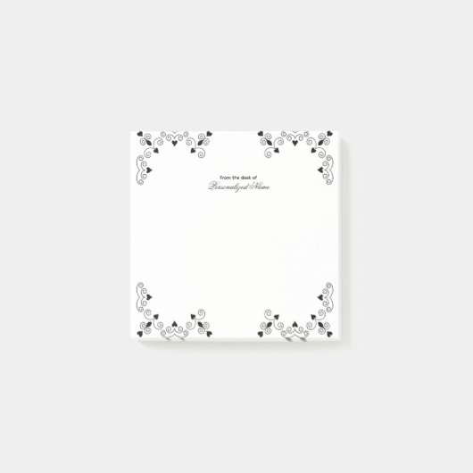 Queen of Hearts - Zwart Post-it® Notes (Voorkant)