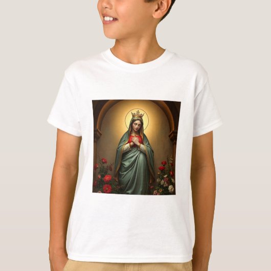 Queen of Heaven Catholic Kid's Tee Shirt (Voorkant)