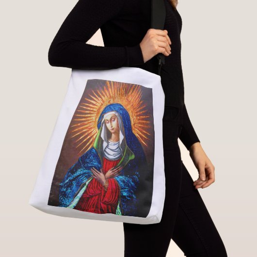 Queen of Heaven Origineel schilderij gerestaureerd Crossbody Tas (Dichtbij)