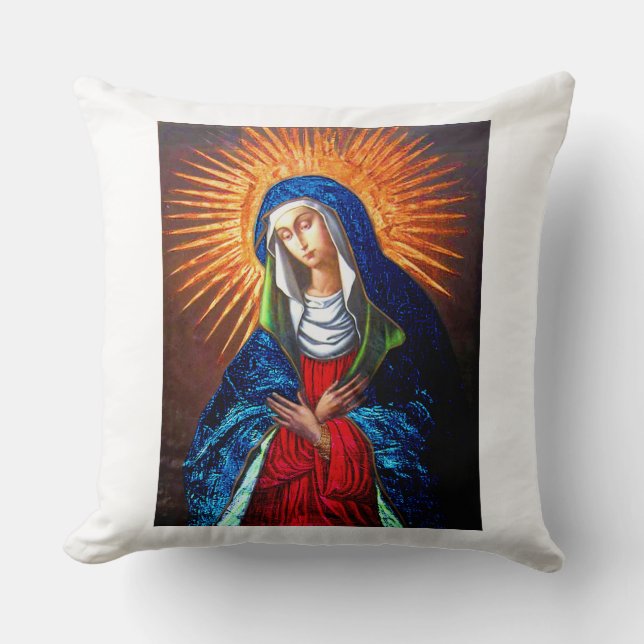 Queen of Heaven Origineel schilderij gerestaureerd Kussen (Voorkant)