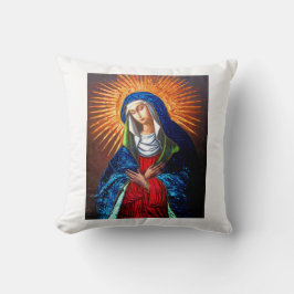 Queen of Heaven Origineel schilderij gerestaureerd Kussen