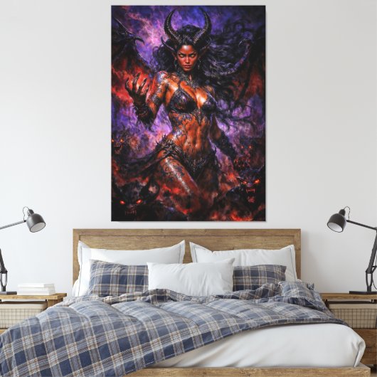 Queen of Hell Lilith Canvas Afdruk (Insitu (Slaapkamer))