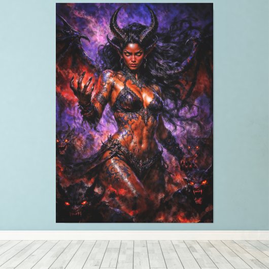 Queen of Hell Lilith Canvas Afdruk (Insitu (Houten vloer))