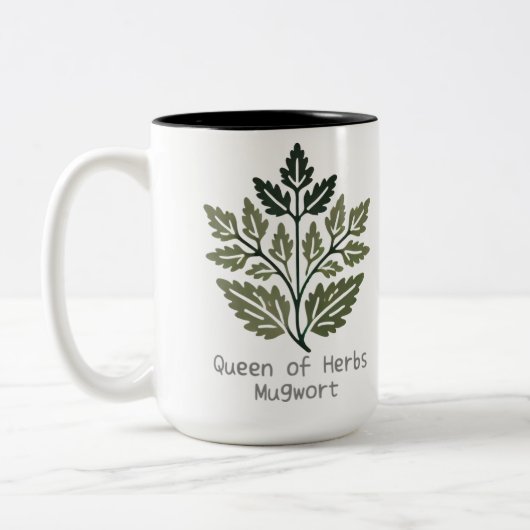 Queen of Herbs Mugwort3 Tweekleurige Koffiemok (Links)