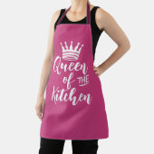 Queen of Kitchen Schort, Roze gepersonaliseerde mo Schort (Insitu)