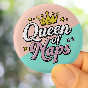 Queen of Naps, cadeau voor mama, leuk cadeau Ronde Button 3,2 Cm
