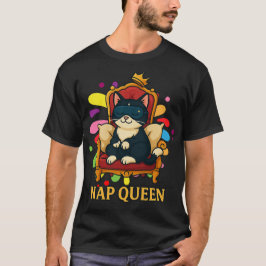 Queen of Naps - Gezellig Kattenontwerp T-shirt