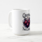 Queen of Not Caring T-Shirt | Thorned Crown Koffiemok (Voorkant links)