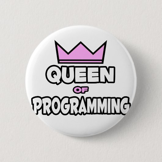 Queen of Programming Ronde Button 5,7 Cm (Voorkant)