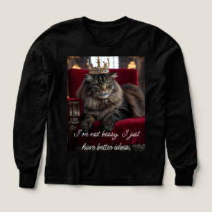 Queen of Sass: Bossy Cat T-shirt met lange mouwen