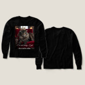 Queen of Sass: Bossy Cat T-shirt met lange mouwen (Voorkant /achterkant)