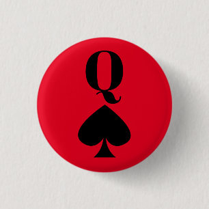 Queen of Spades - Playing Card Symbol Classic Ronde Button 3,2 Cm
