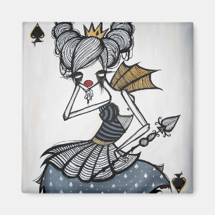 "Queen of Spades" Square Magnet