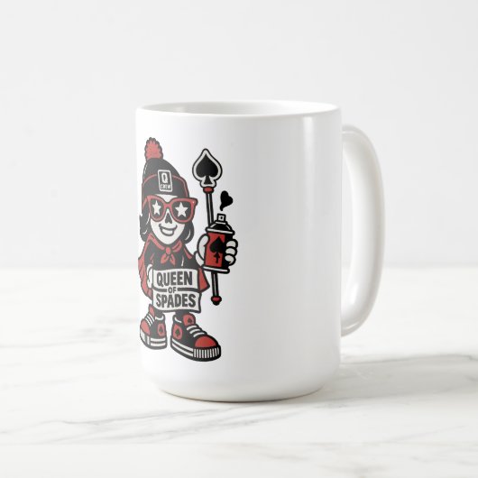 Queen of Spades Street Mascot — Pro Grind Edition Koffiemok (Voorkant rechts)