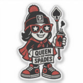 Queen of Spades Street Mascot — Pro Grind Edition Sticker (Voorkant)